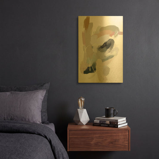 'Intuitive 3' By Christov Art Gold Metal Wall Art