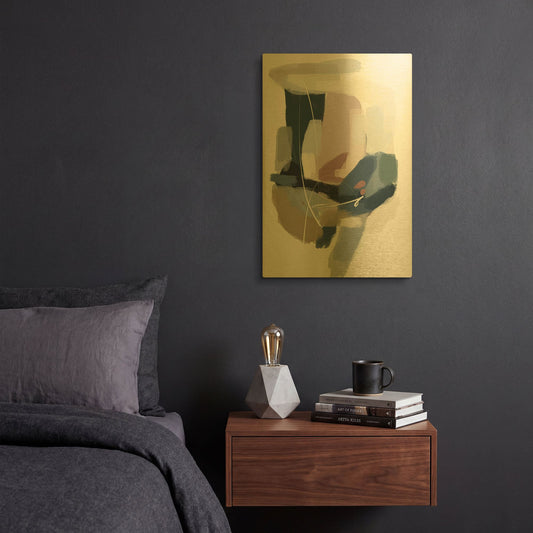 'Intuitive 4' By Christov Art Gold Metal Wall Art
