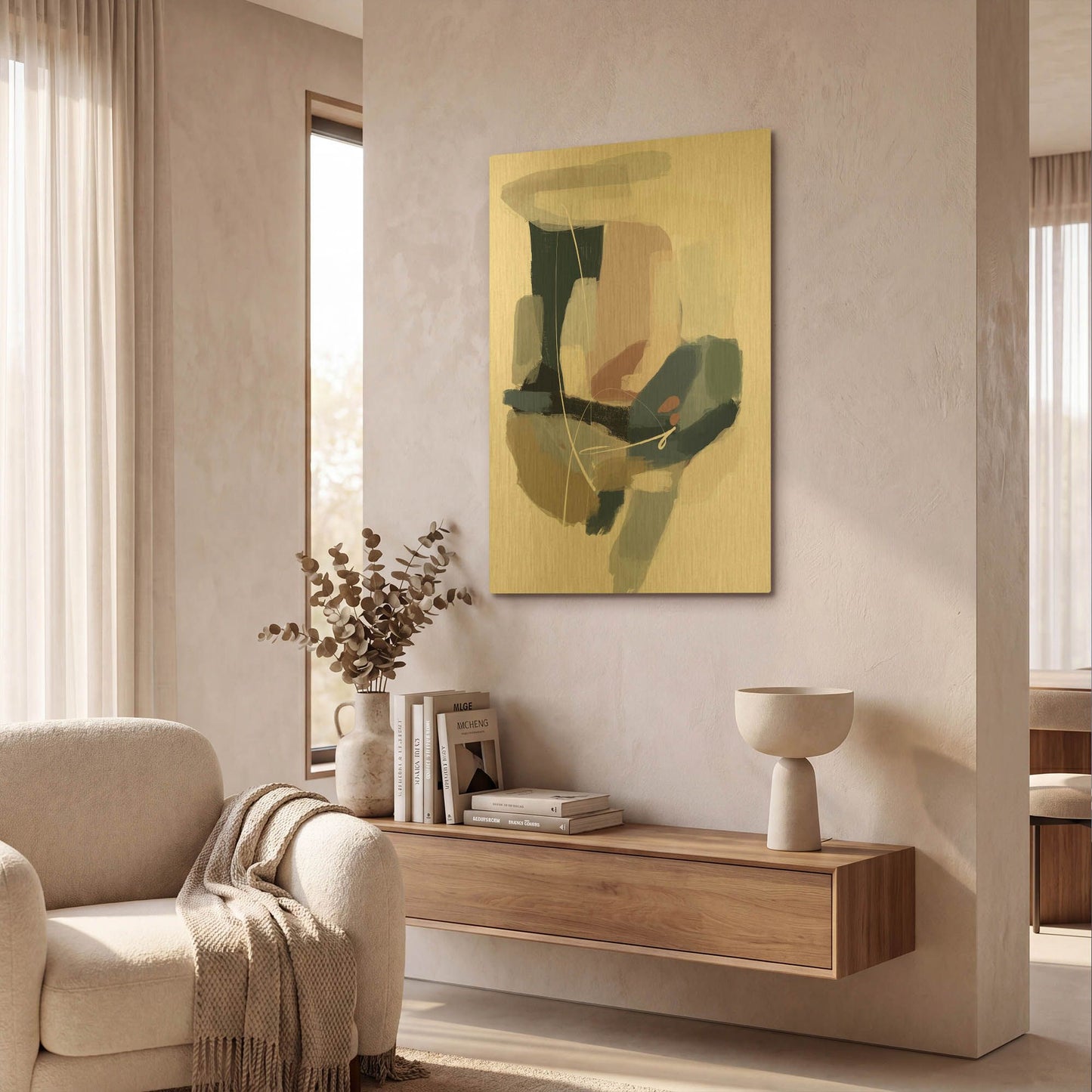 'Intuitive 4' By Christov Art Gold Metal Wall Art