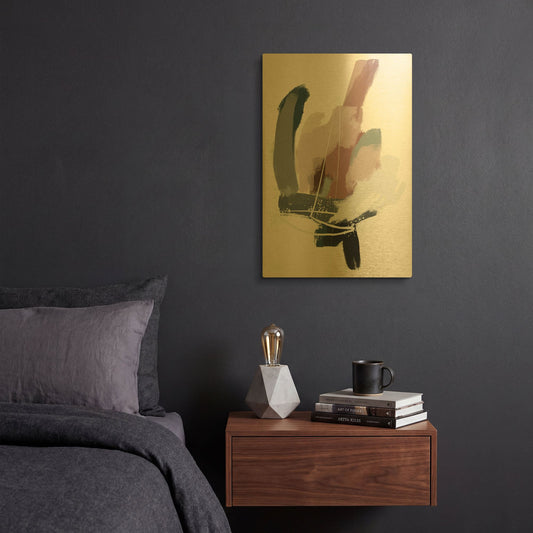 'Intuitive 5' By Christov Art Gold Metal Wall Art