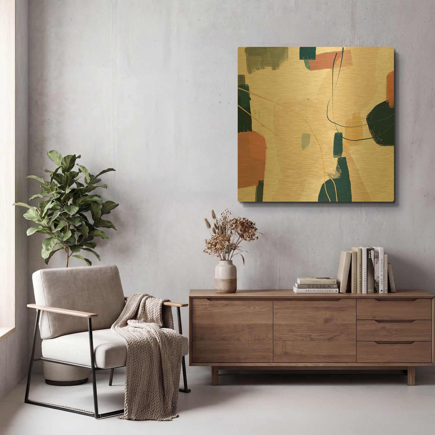 'Summer Vibes 1' By Christov Art Gold Metal Wall Art