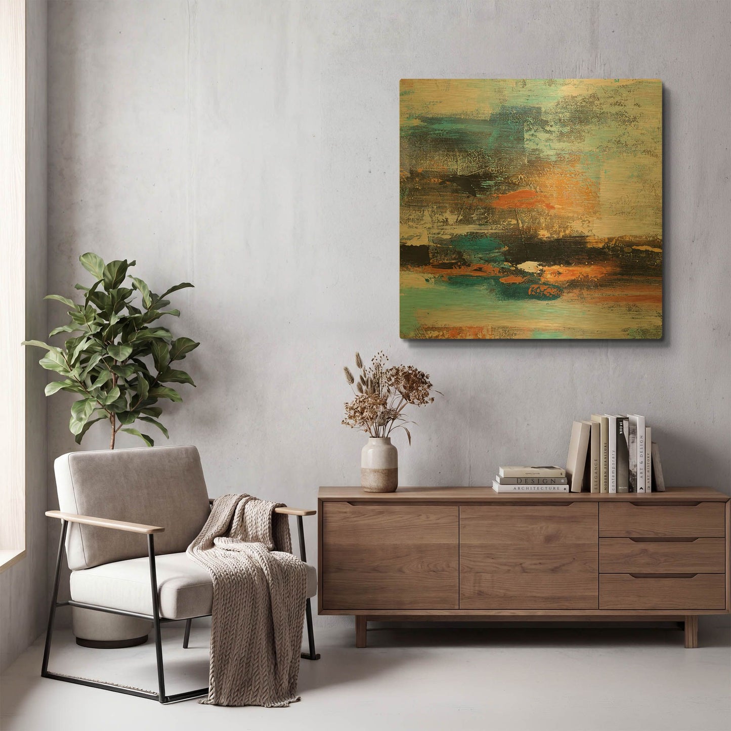 'Warm Sunset' By Christov Art Gold Metal Wall Art