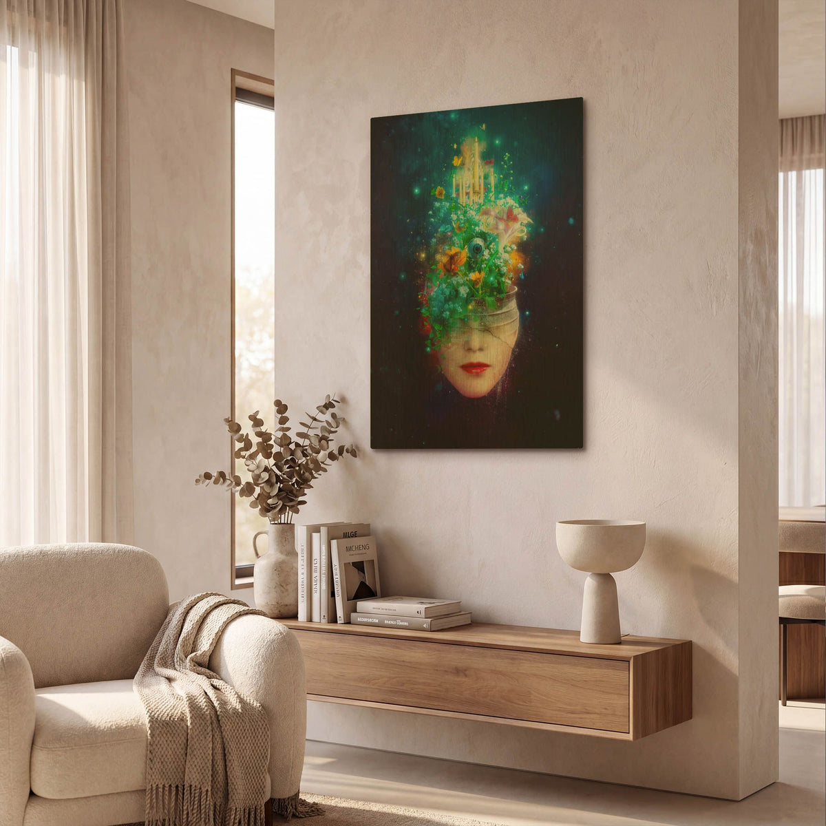 'Herbal Movement II' By Mario Sanchez Nevado Gold Metal Wall Art