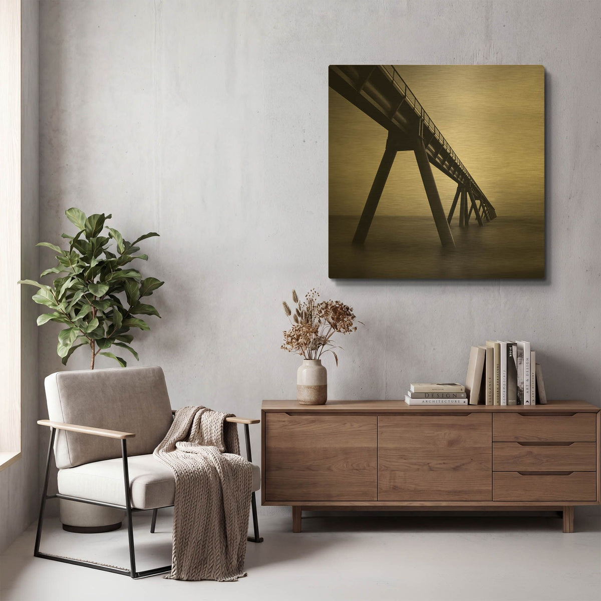 'Wharf de la Salie' By Nina Papiorek Gold Metal Wall Art