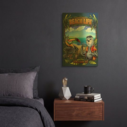 'Beach Life' By Flyland Designs Gold Metal Wall Art