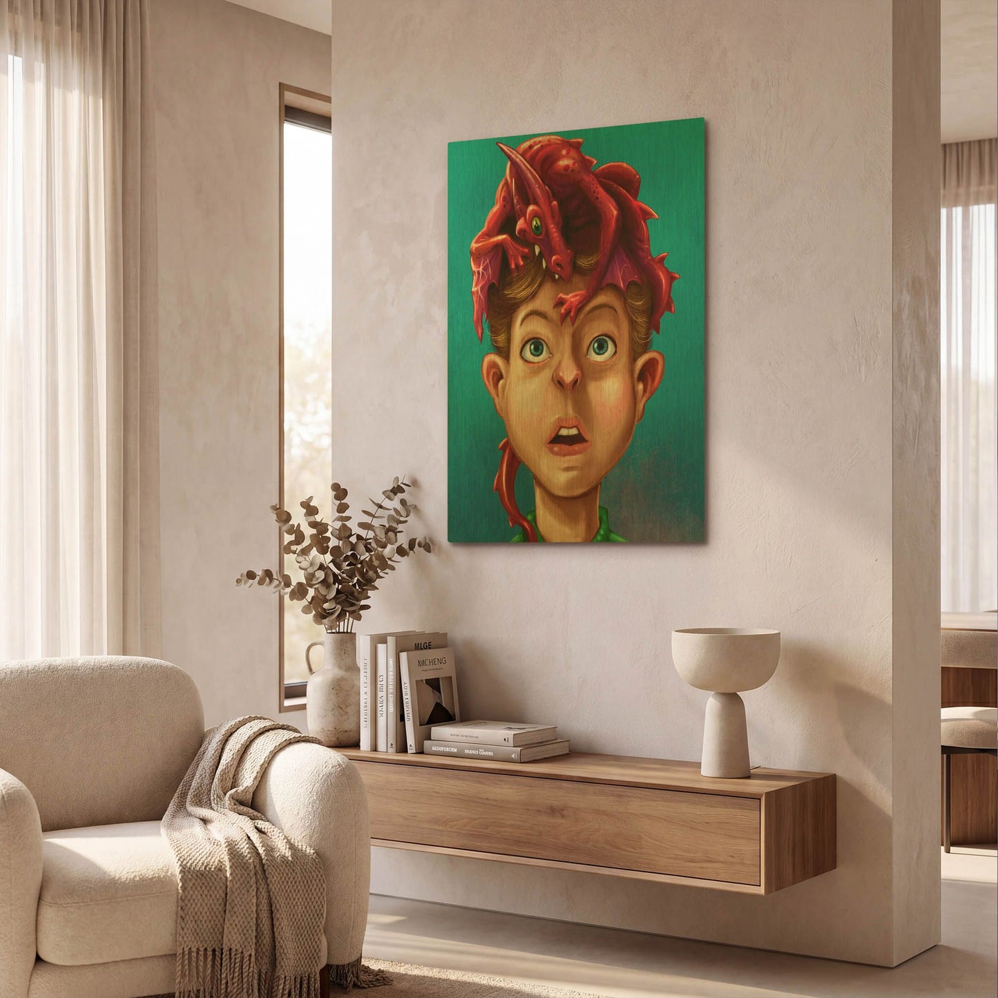 'Dragon Boy' By Flyland Designs Gold Metal Wall Art