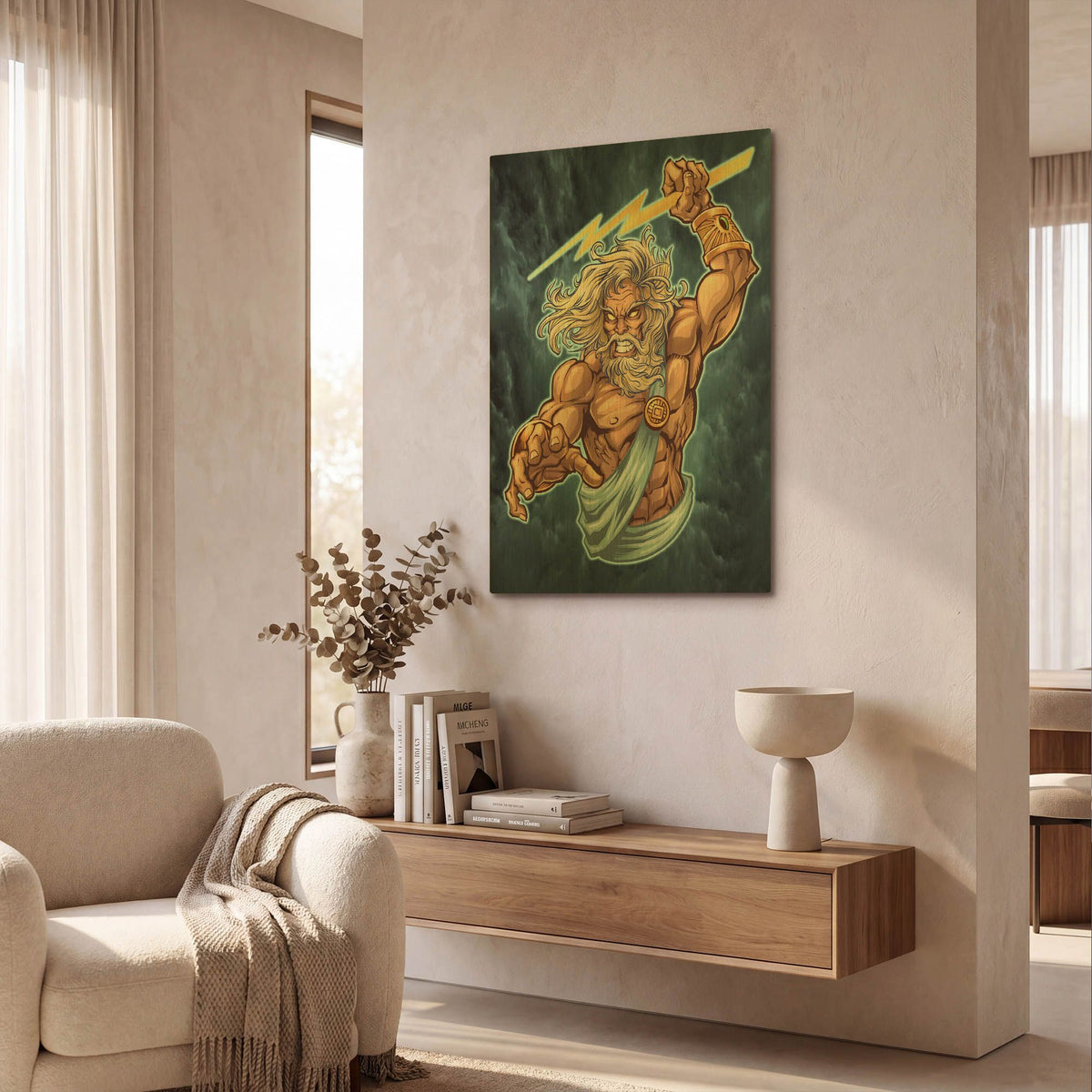'Zeus Full Color' By Flyland Designs Gold Metal Wall Art