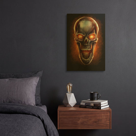'Metal Fire Skull' By Flyland Designs Gold Metal Wall Art