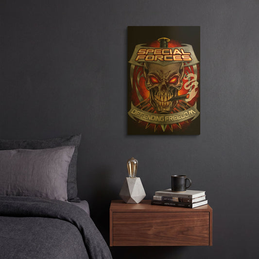 'Skull And Bullets Crest' By Flyland Designs Gold Metal Wall Art