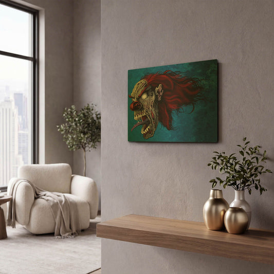 'Evil Clown 2' By Flyland Designs Gold Metal Wall Art