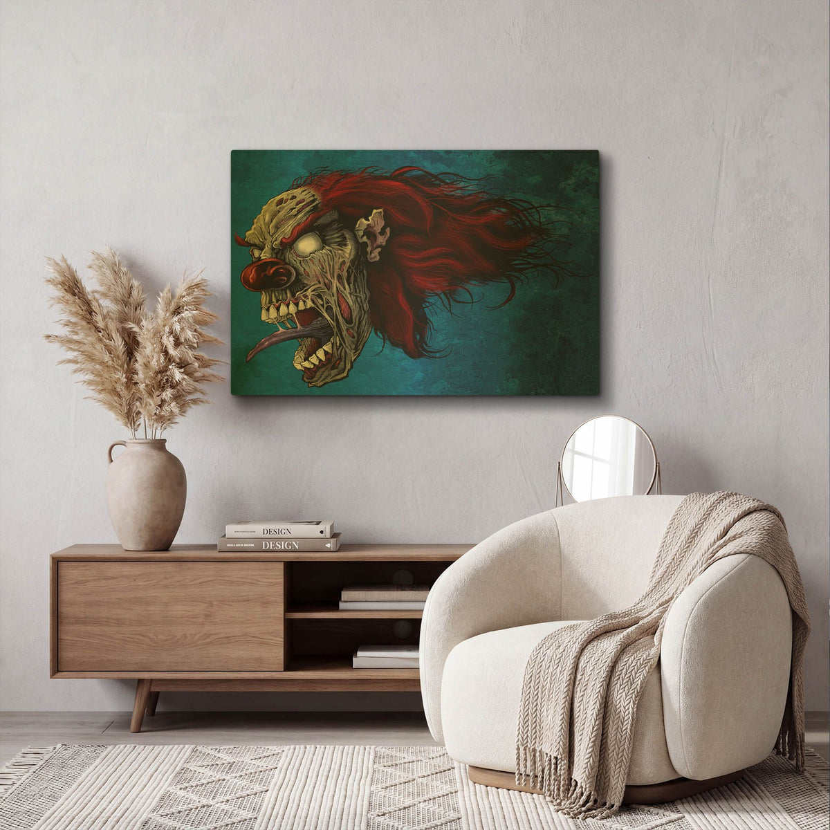 'Evil Clown 2' By Flyland Designs Gold Metal Wall Art