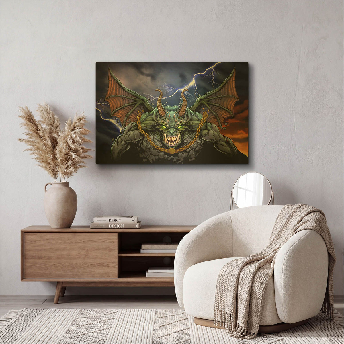 'Gargoyle 1' By Flyland Designs Gold Metal Wall Art
