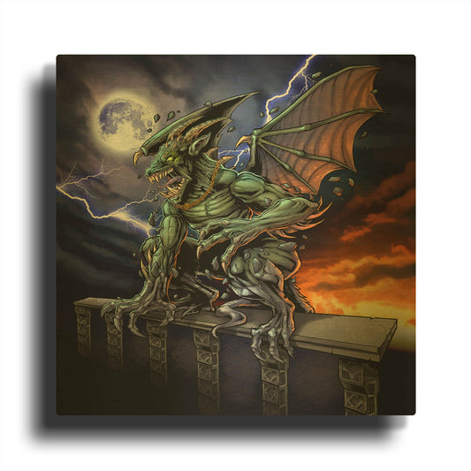 'Gargoyle 2' By Flyland Designs Gold Metal Wall Art