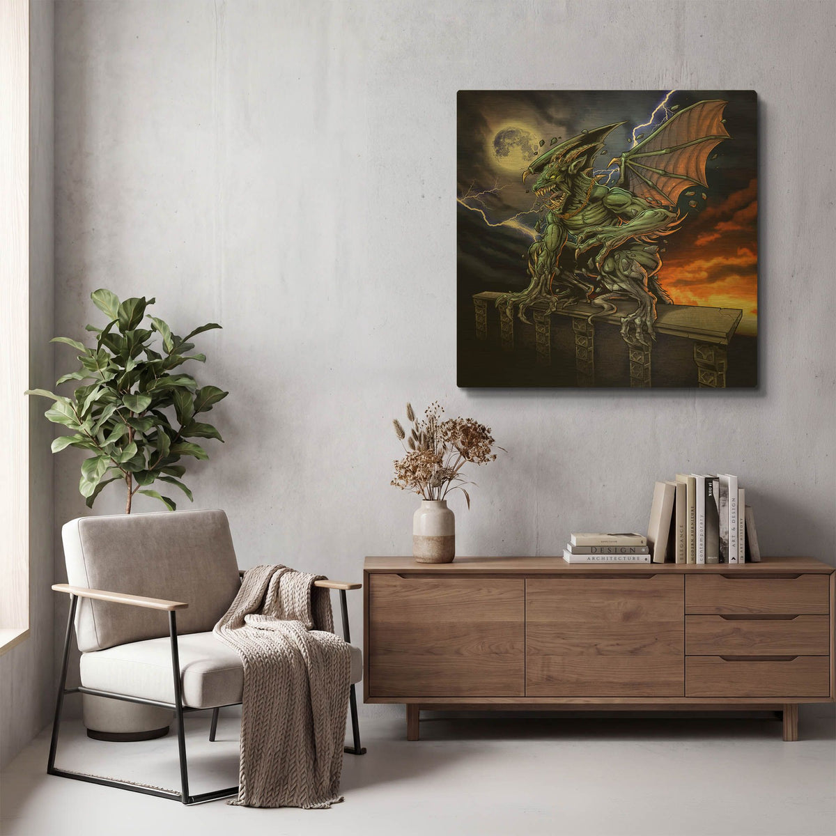 'Gargoyle 2' By Flyland Designs Gold Metal Wall Art