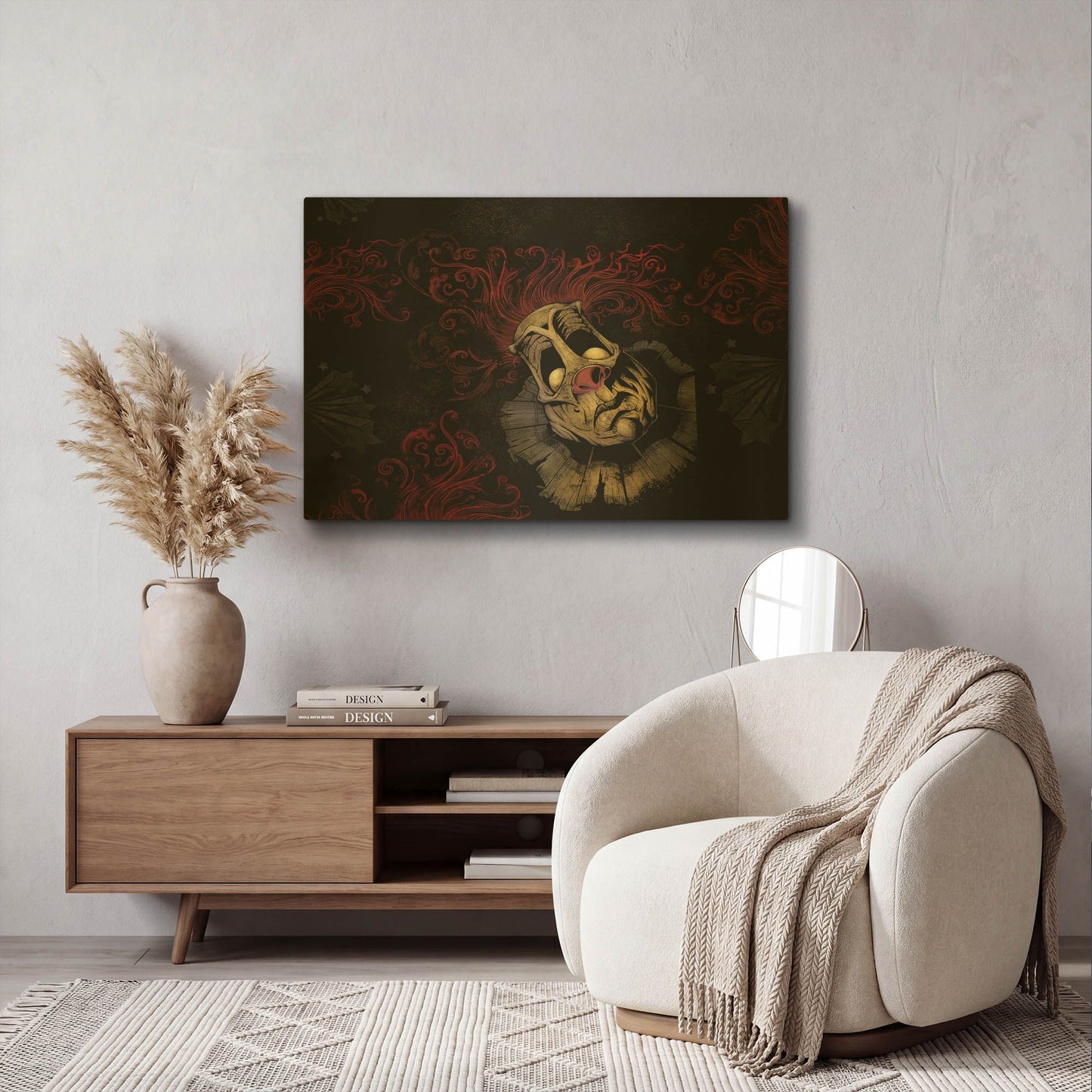 'RageOn Dark Clown' By Flyland Designs Gold Metal Wall Art
