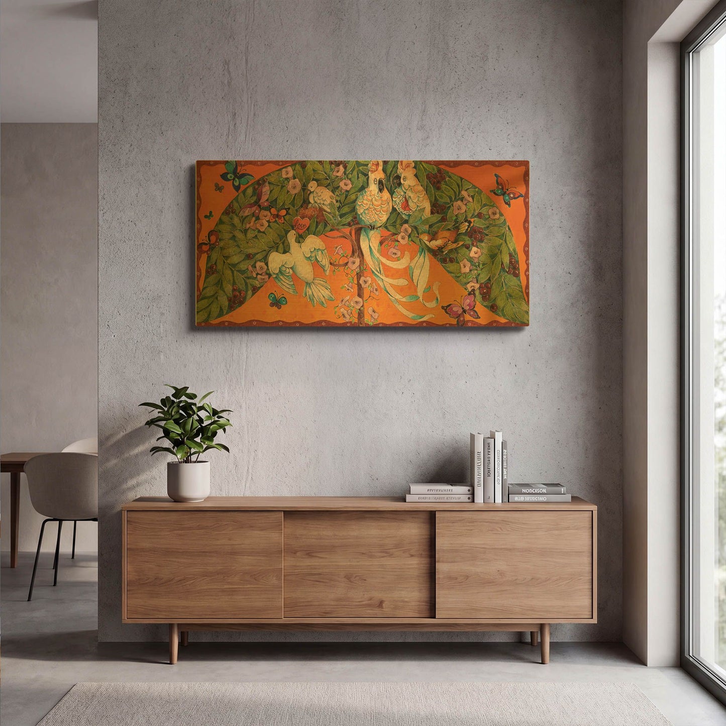 'Bird Valentine' By David Galchutt Gold Metal Wall Art
