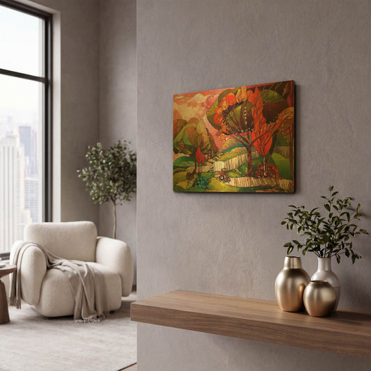 'The Big Backyard' By David Galchutt Gold Metal Wall Art
