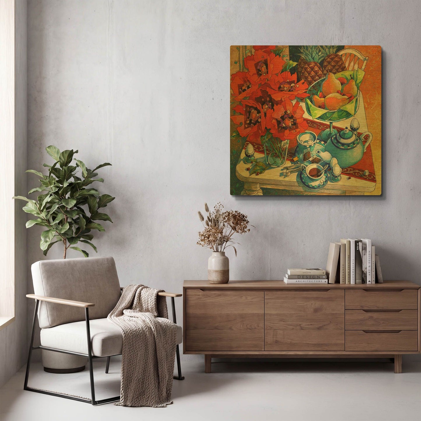 'The Breakfast Ritual' By David Galchutt Gold Metal Wall Art
