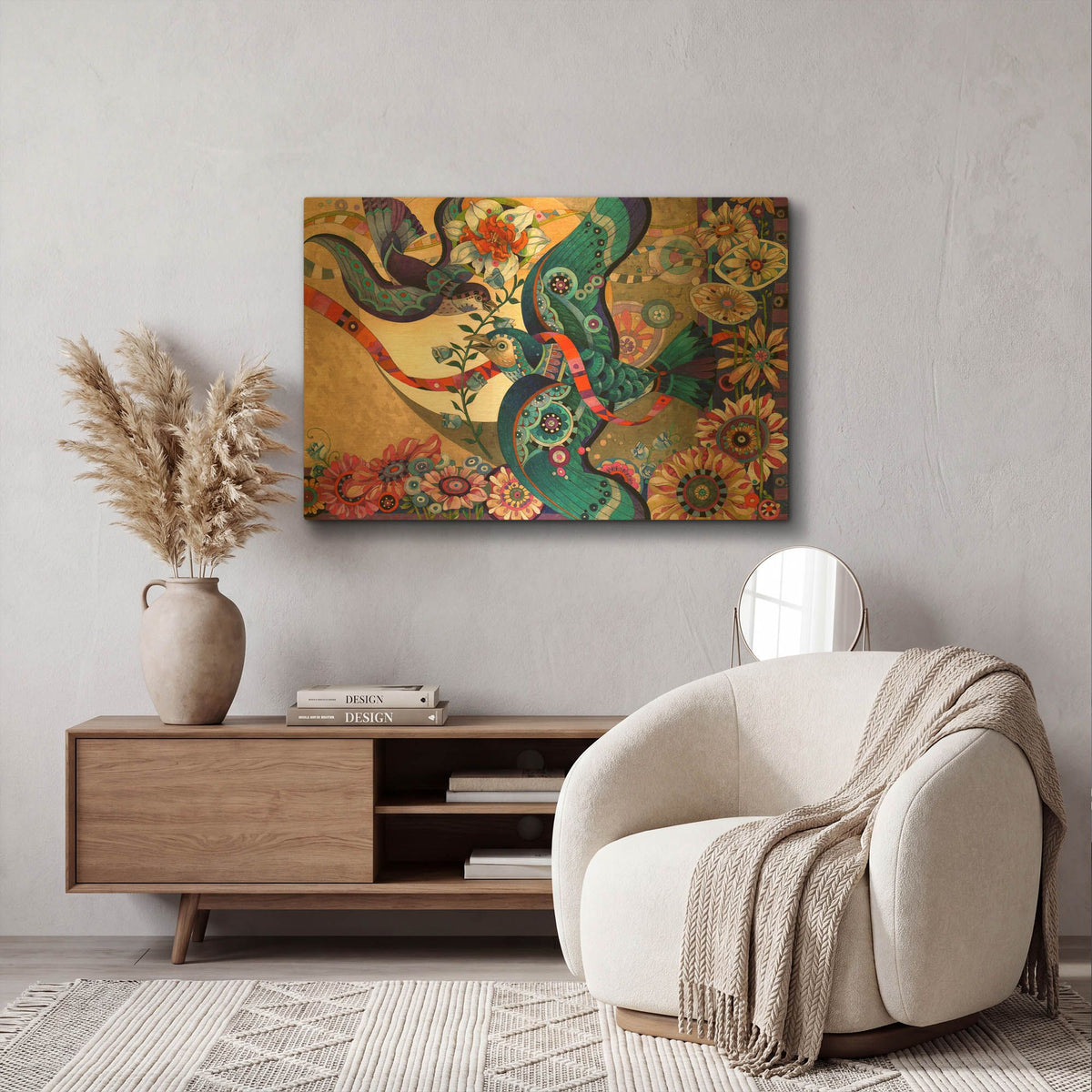 'The Jaunty Spring' By David Galchutt Gold Metal Wall Art