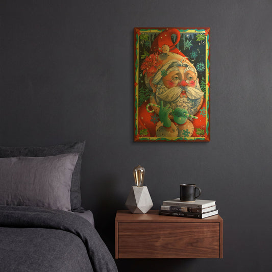 'Determining Naughty or Nice' By David Galchutt Gold Metal Wall Art
