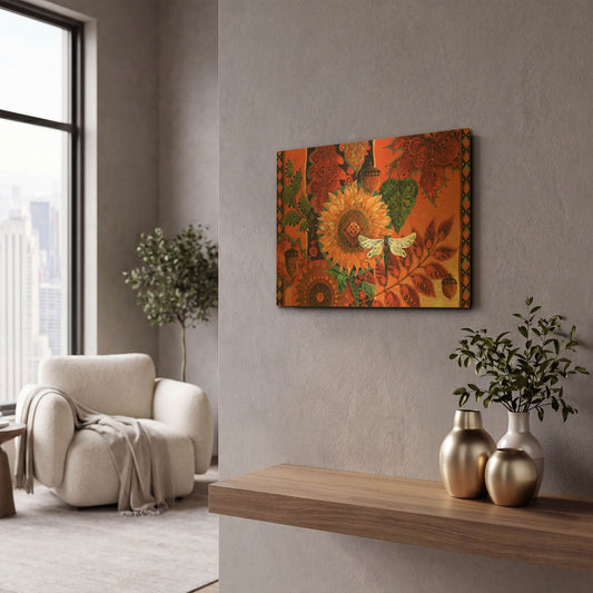 'As fall nips the air' By David Galchutt Gold Metal Wall Art
