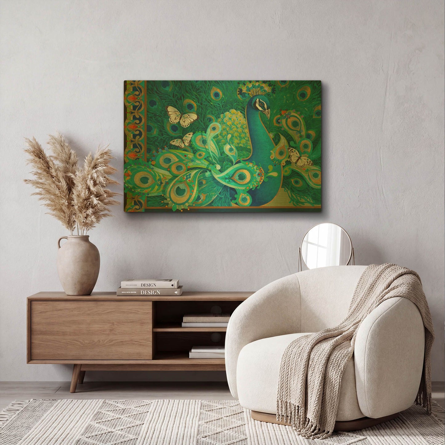 'Paisley Peacock' By David Galchutt Gold Metal Wall Art