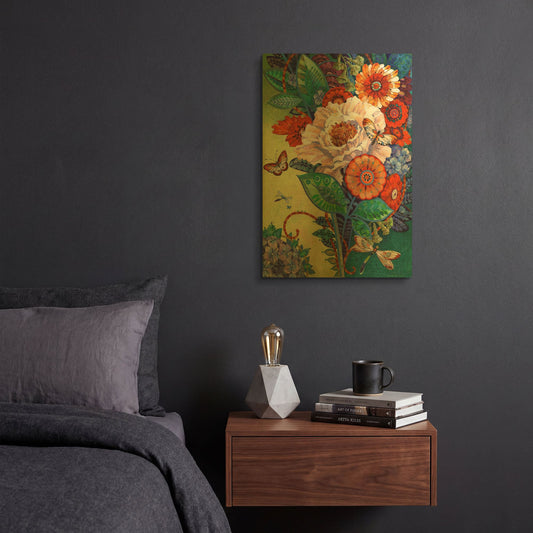 'The Mixed Bouquet' By David Galchutt Gold Metal Wall Art