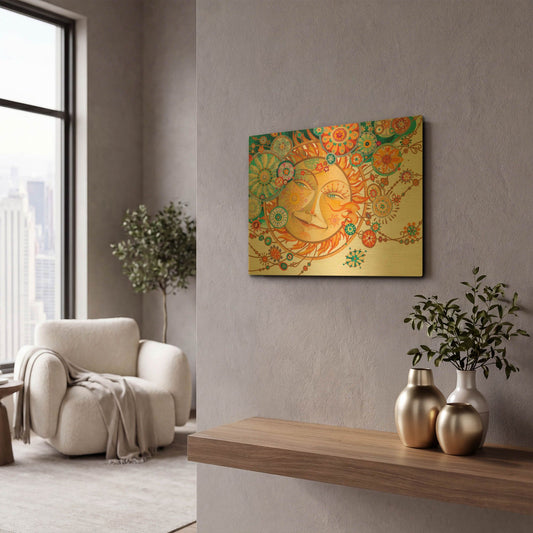 'The Blissful Alignment' By David Galchutt Gold Metal Wall Art