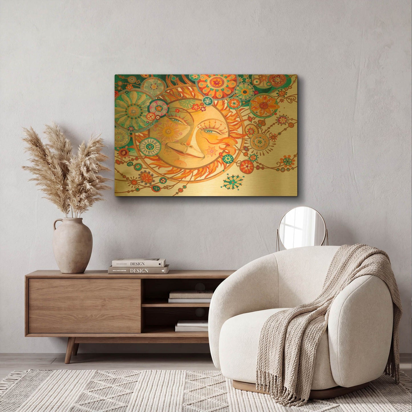 'The Blissful Alignment' By David Galchutt Gold Metal Wall Art