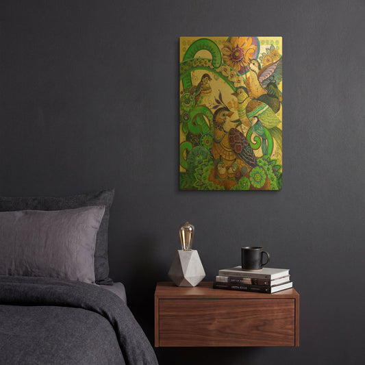 'Chirp' By David Galchutt Gold Metal Wall Art