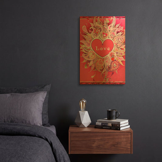 'Love' By David Galchutt Gold Metal Wall Art