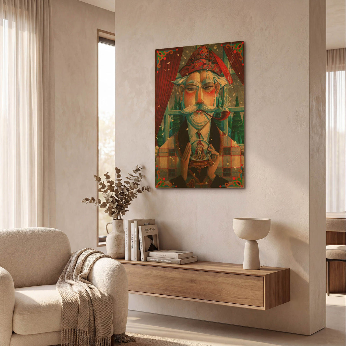 'His Winter Diversion' By David Galchutt Gold Metal Wall Art