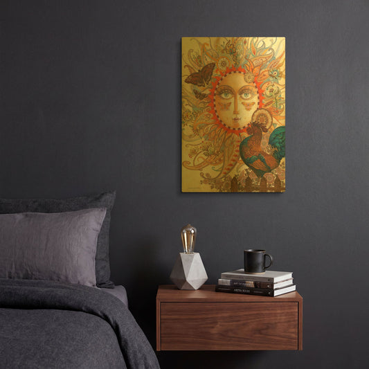 'The Funkadelic Dawn' By David Galchutt Gold Metal Wall Art