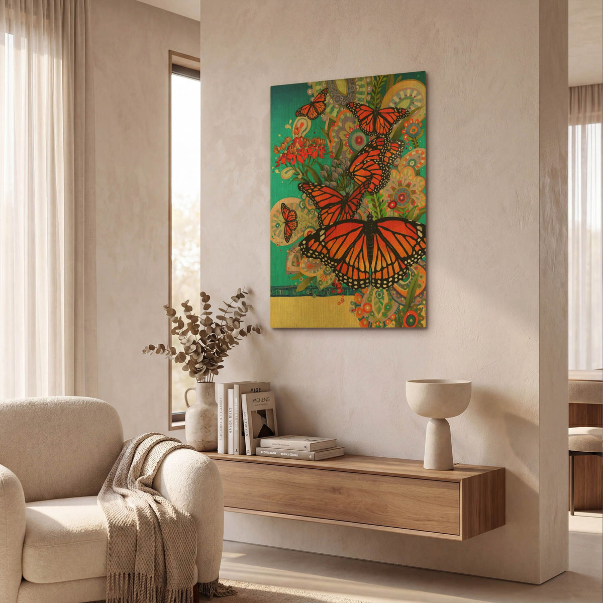 'Monarch Madness' By David Galchutt Gold Metal Wall Art