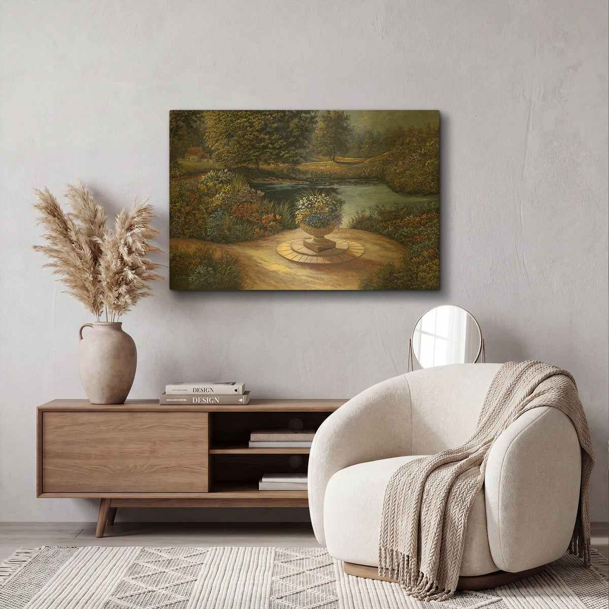 'English Garden' By Gary Adams Gold Metal Wall Art