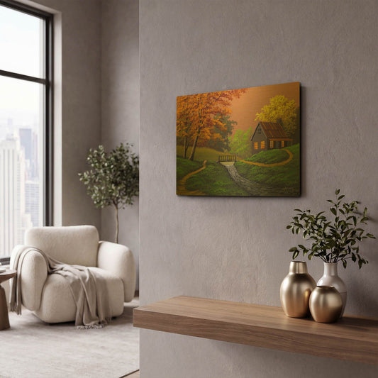 'Pathway Home' By Gary Adams Gold Metal Wall Art