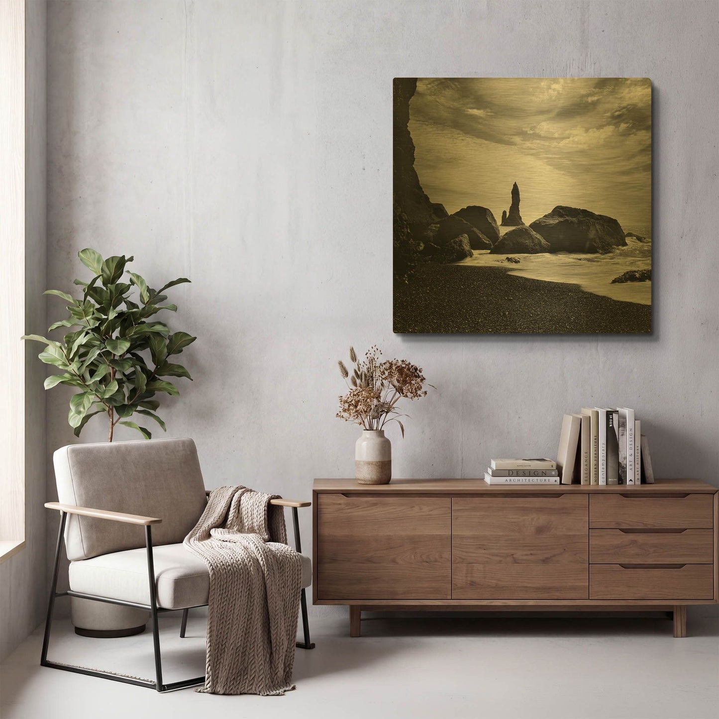 'Iceland Vik Rocks' By Nina Papiorek Gold Metal Wall Art