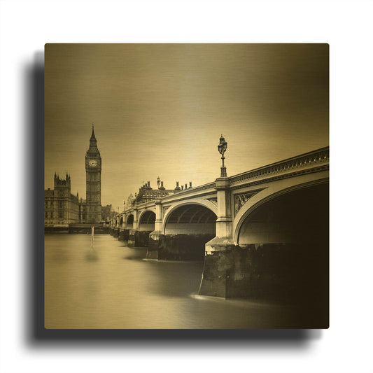 'London Westminster' By Nina Papiorek Gold Metal Wall Art