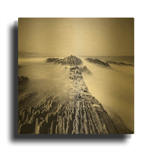 'Zumaia' By Nina Papiorek Gold Metal Wall Art