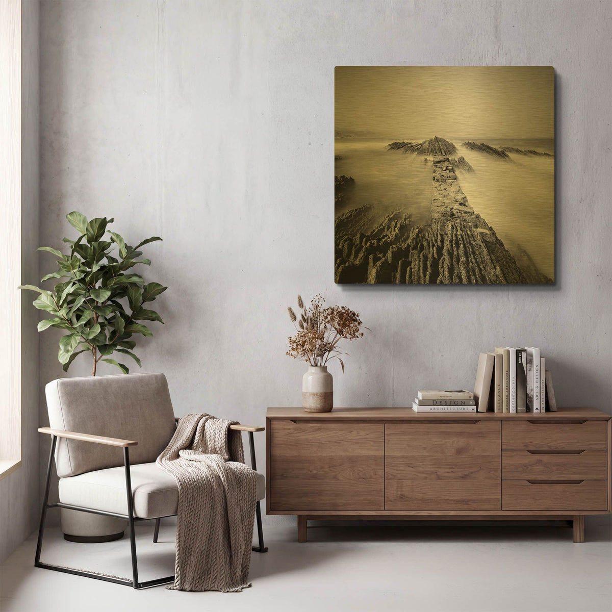 'Zumaia' By Nina Papiorek Gold Metal Wall Art
