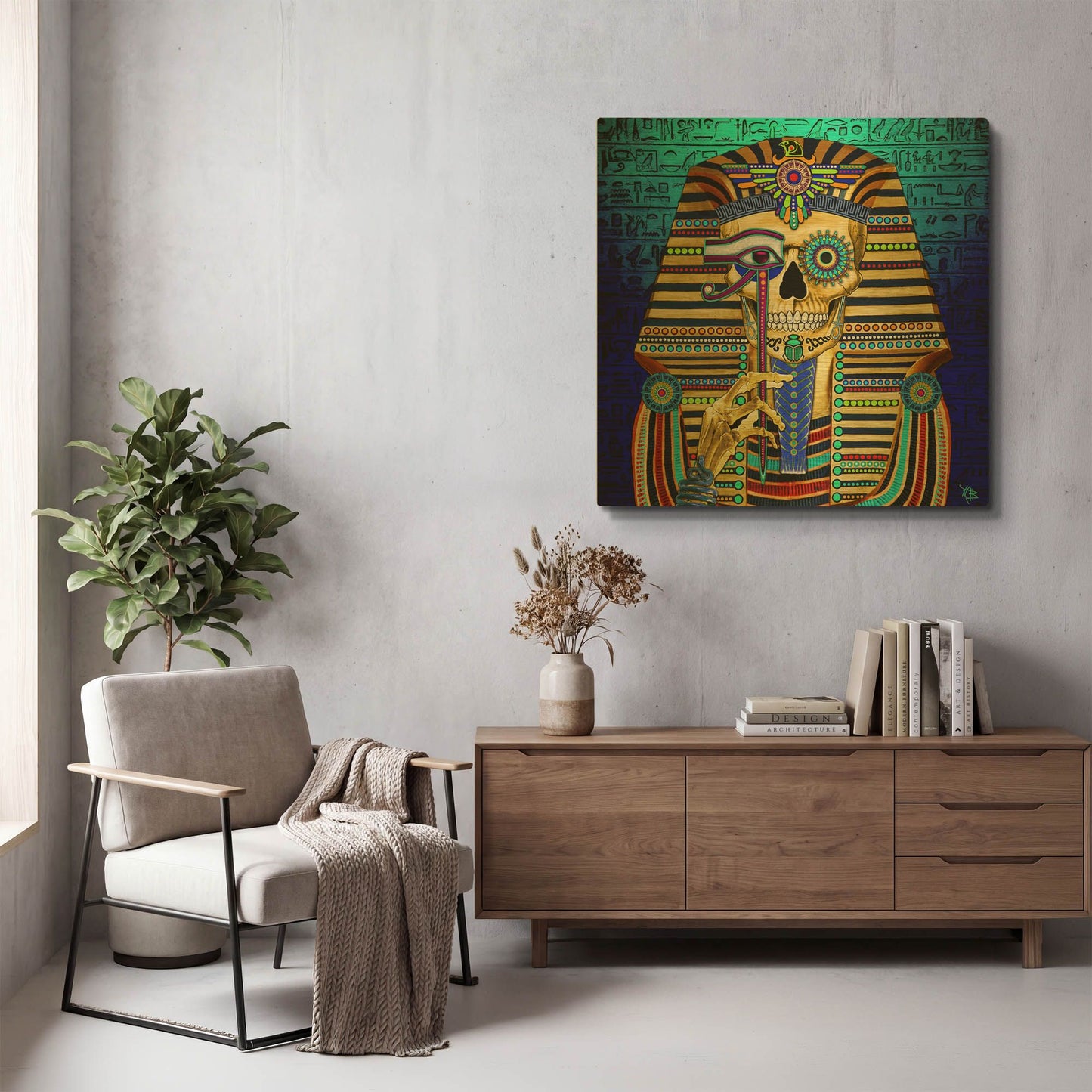 'Funky Bone Pharaoh' By Fusion Idol Arts Gold Metal Wall Art