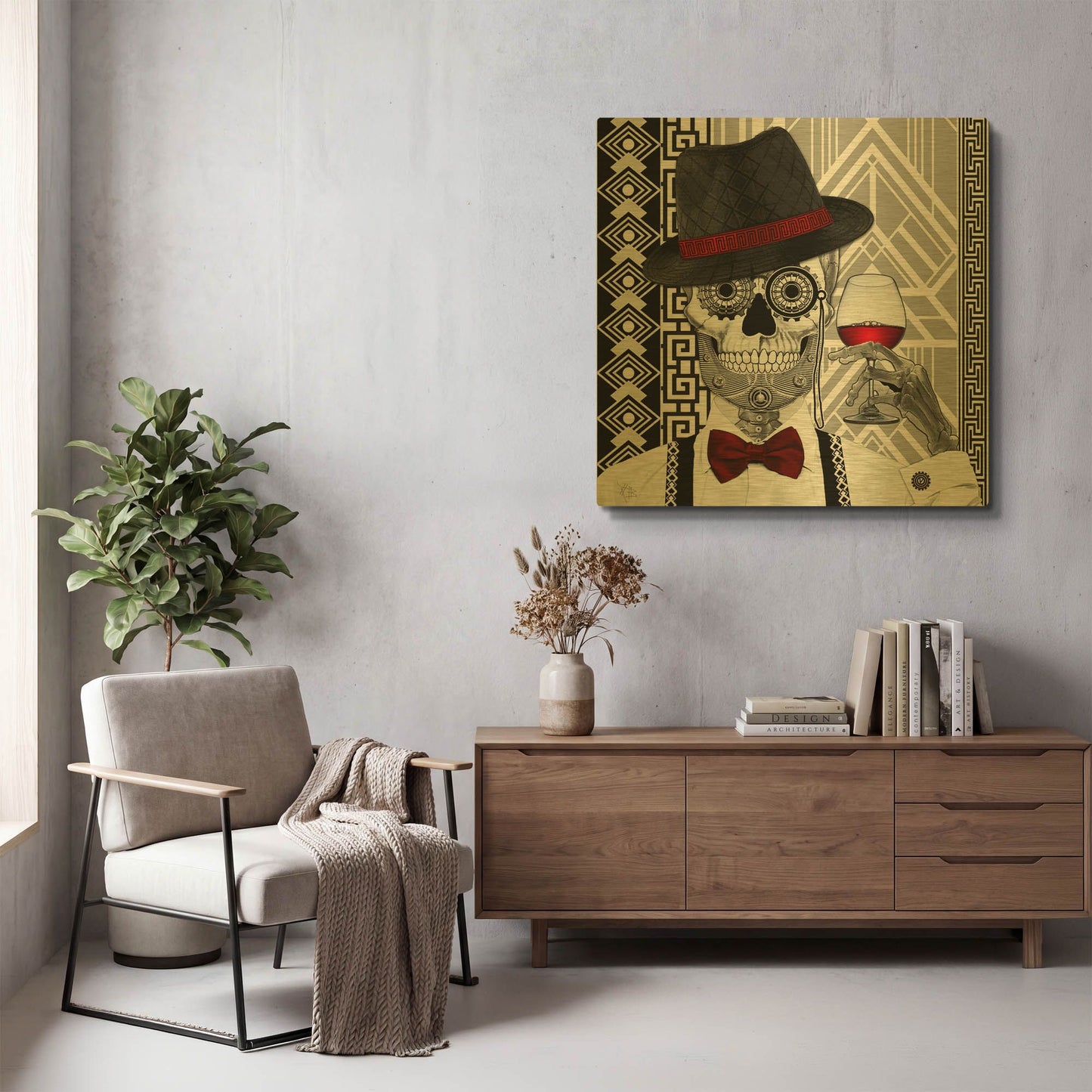 'Mr JD Vanderbone' By Fusion Idol Arts Gold Metal Wall Art