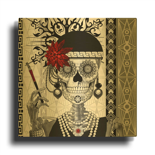 'Mrs Gloria Vanderbone' By Fusion Idol Arts Gold Metal Wall Art