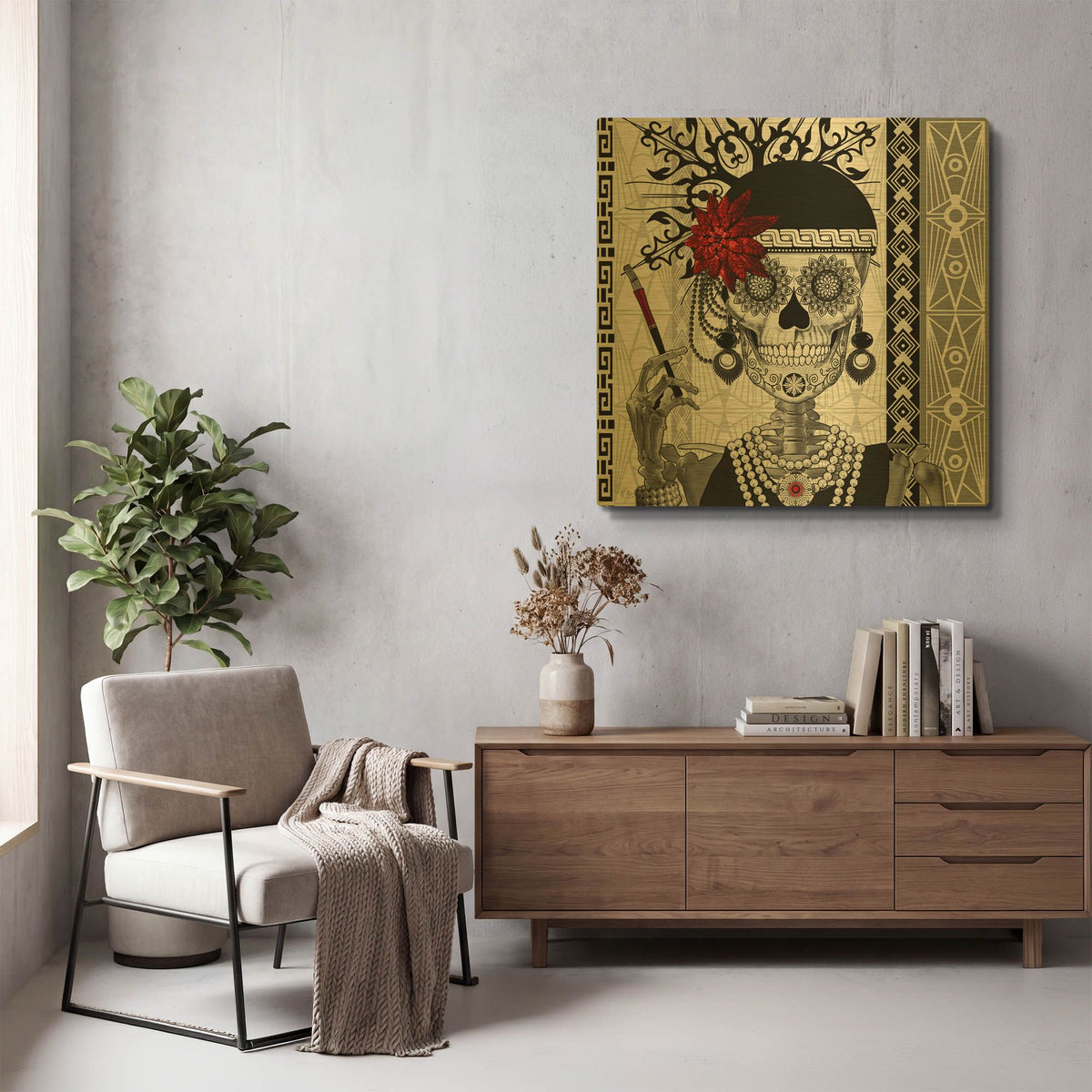'Mrs Gloria Vanderbone' By Fusion Idol Arts Gold Metal Wall Art