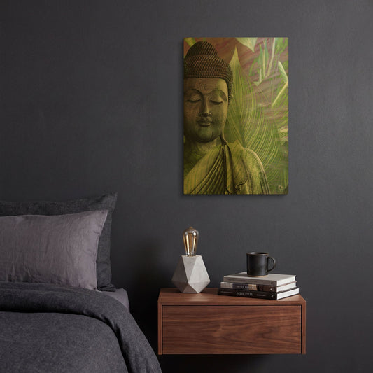 'Meditation Vegetation' By Fusion Idol Arts Gold Metal Wall Art