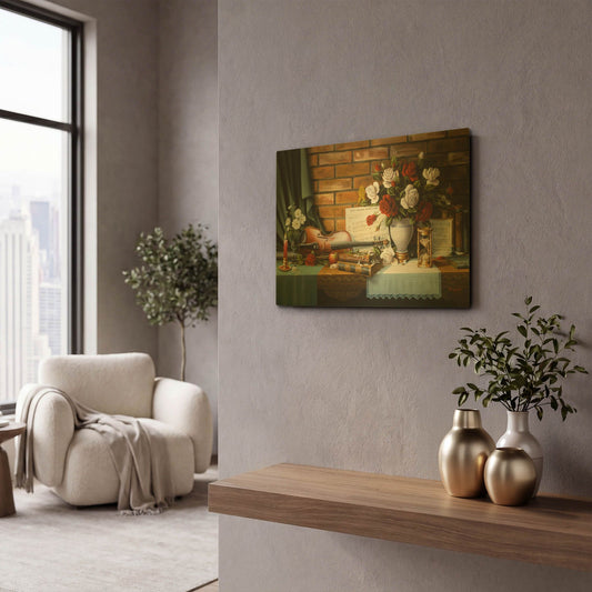 'She Loves Me' By R. Hed Gold Metal Wall Art