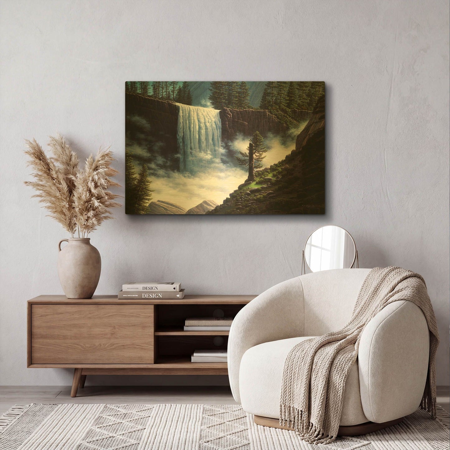 'Vernal Falls' By R. Hed Gold Metal Wall Art