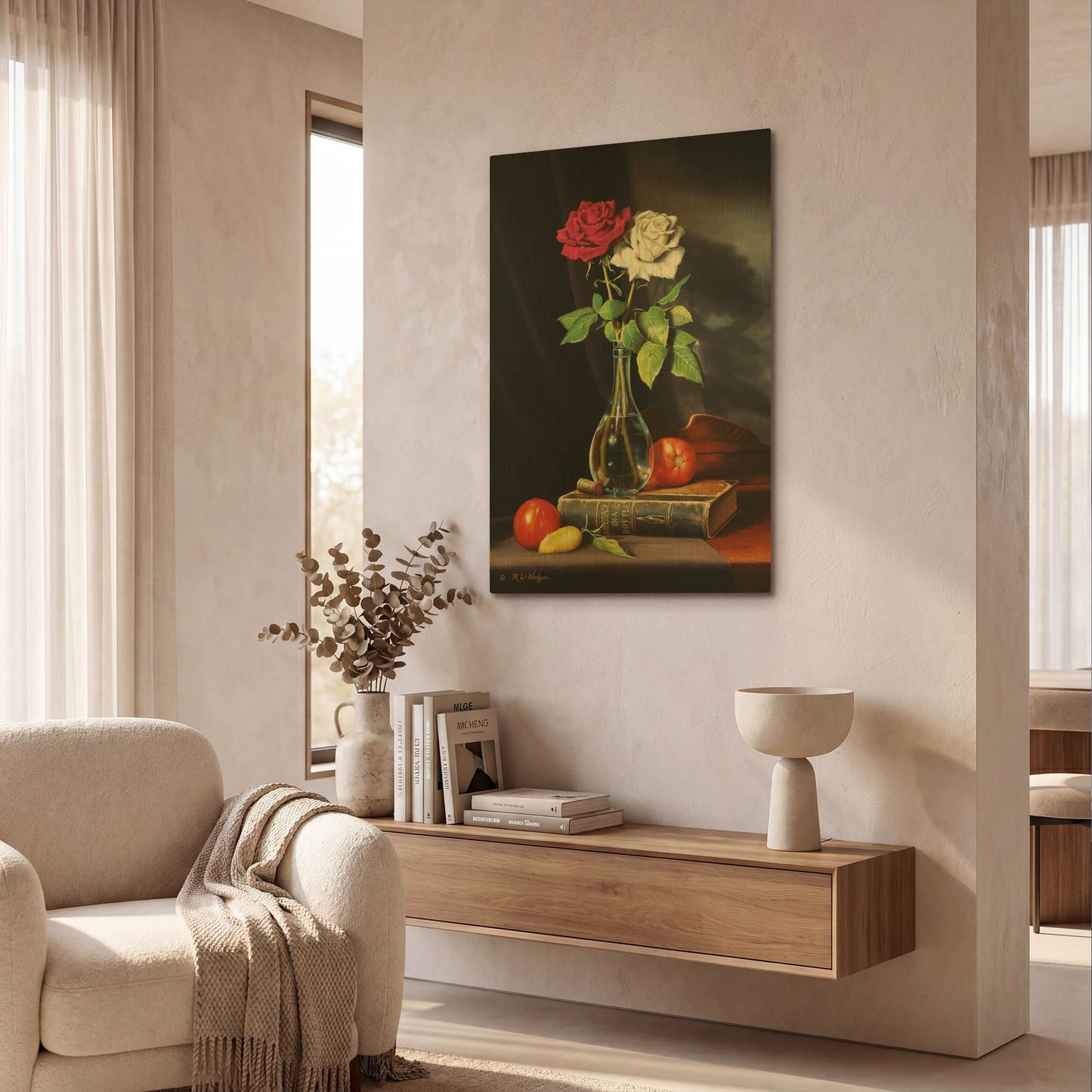 'Message In A Bottle' By R. Hed Gold Metal Wall Art