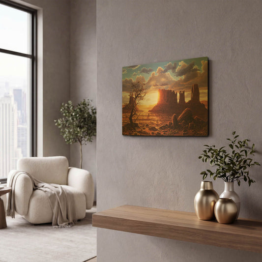 'A World Of Heaven' By R. Hed Gold Metal Wall Art