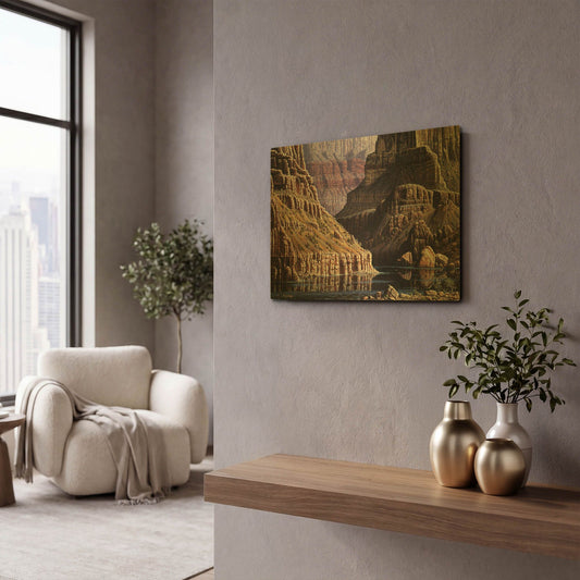 'Walls Apart' By R. Hed Gold Metal Wall Art